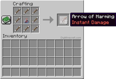 In the crafting menu, you should see a crafting area that is made up of a 33 crafting grid. . How to make tipped arrows of harming